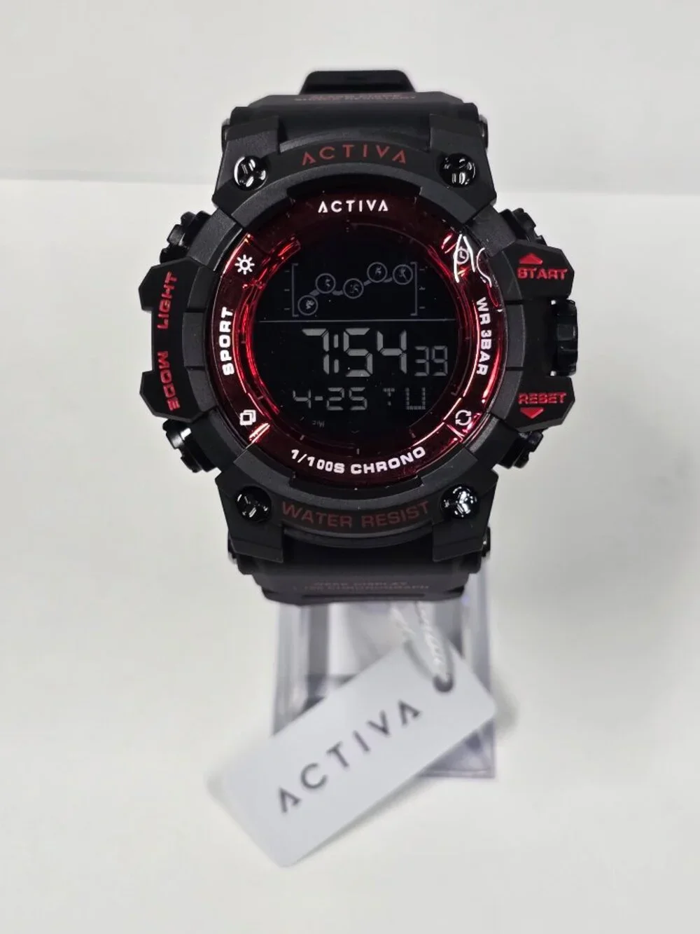 Activa Summit X Invicta Unisex Digital Watch - 50mm. Black, Red (ACW8082-019)